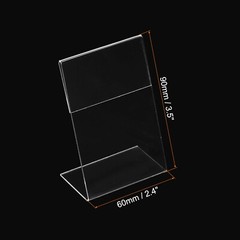 10Pcs Slant Back Acrylic Sign Holder 3.5 x 2.4 Inch Sign Display Holders