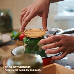 Wide Mouth Mason Jar Lids Wooden Storage Canning Jar Lids Ball Jars 24pcs