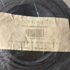 USA Sealing Bulk-Rs-H40-423 Rubberstrip, Buna-N, 10Ftl, 3Inw, Bulk-Rs-H40-423