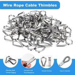 50 Pcs 1/8″ M3 Stainless Steel Wire Rope Thimbles for Cable Rope Thimble Rigging