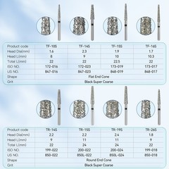50Pcs AZDENT Dental FG Super Coarse Diamond Burs Fit For High Speed Handpiece