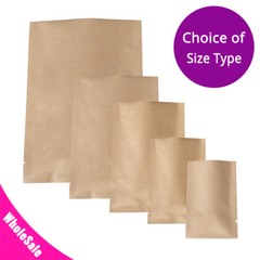 Multi-size Kraft Paper Silver Laminated Inner Open Top Bag Pouch – Wholesale