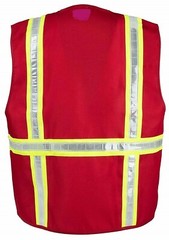 FX Red Safety Vest with 4 Front Pocket Small to 3XL
