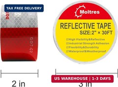 DOT-C2 Reflective Tape,Red White 2Inch X 30Feet Waterproof Conspicuity Safety Ta