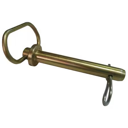 Hitch Pin, Detent, 1/2 In Pin Dia, 4 In Shank Lg, Steel, Zinc Plated Finish,