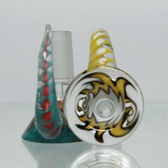 Reversal Wig Wag Funnel Handle Glass Slide Bowl 14mm 18mm Tobacco Hookah Bong
