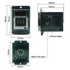 Time Delay Relay Digital ASY-3D Programmable Timer 12V 24V 110V 220V 380V + Base