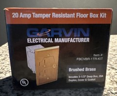 Southwire FBCVBR-1TR-KIT 20 amp Tamper Resistant Floor Box Kit (Brushed Brass)