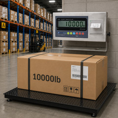 10000 lb Industrial Floor Scale w/ Label Printing Indicator 48″x48″ Pallet Scale