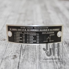 Instruction Plate fits Ford Tractor | Sherman Transmission