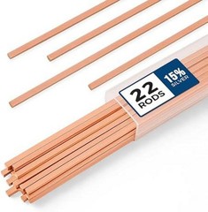 22 pcs Brazing Rods AWS BCuP-5 15% Silver Solder Phos Copper Brazing Alloy Flat