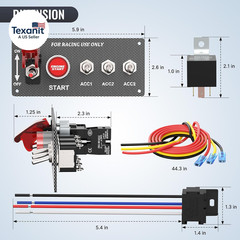 5 in 1 Ignition Switch Panel Boat Toggle Switch Panel DC 12V 30A Racing Switch P