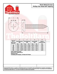 #12 Phillips Pan Head Self Tapping Sheet Metal Screws Zinc (Pick Length & Qty)