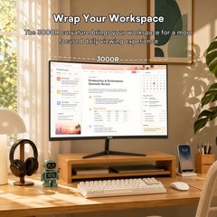 24 Inch Curved Monitor, FHD 1920x1080P, 100Hz | 16:9 Aspect Ratio, 99% sRGB, …