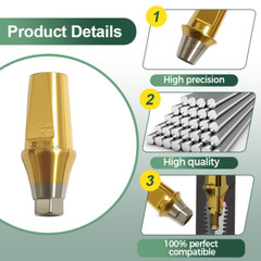 6pcs Titanium straight abutment ti cemented abutment fits to Osstem Hiossen TS