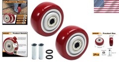 Universal Fit 2Pcs 3-Inch PU Caster Wheels – Ideal for Trolleys and Workbenches