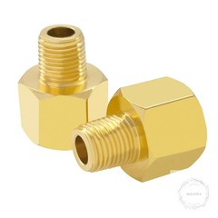 2PCS Brass Pipe Fitting 1/4″ NPT Male to 1/2″ NPT Female Thread Reducer Adapter