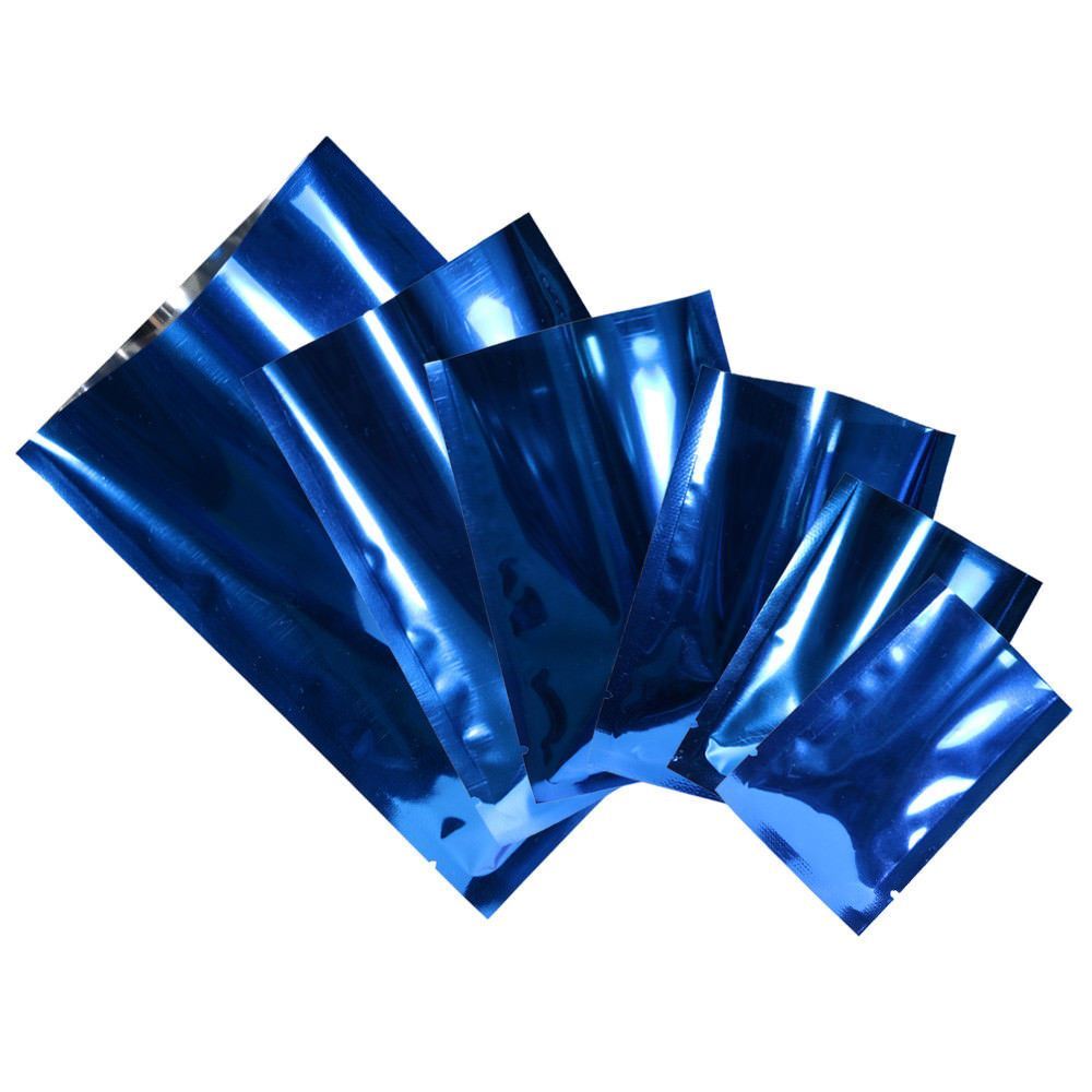 Many Sizes for Glossy Dark Blue Flat Heat-Sealable Foil Open Top Pouch Bag B09