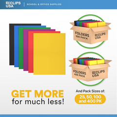 Folders with Pockets 2 Pocket Folders Bulk, Holds 100 Sheets (50 Sheets per Pock