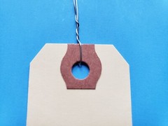 Size 1 Manila Inventory Shipping Hang Tags with Wire 2 3/4″ x 1 3/8″ Wired Tags