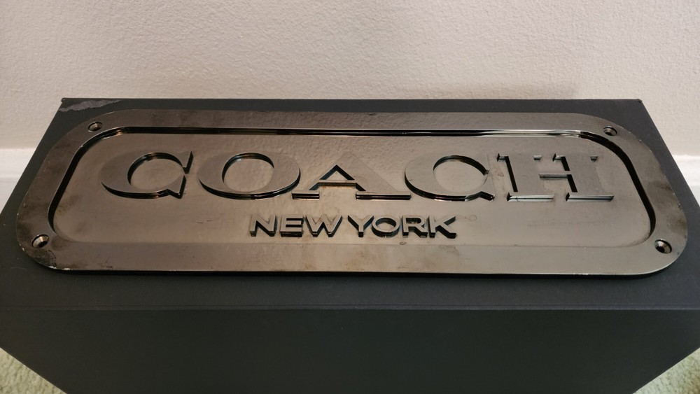 COACH 1941 Display Sign -Brushed Stainless Steel – *** RARE ***
