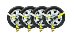 Mytee Products (4 Pack) 2″ x10′ Lasso Ratchet Strap with J Finger Hook Wheel …