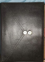 Franklin Covey Dark Brown Full Grain Leather Planner Notebook Cover Snap Closure