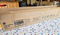 18 Pack GE LED Linear 32W Cool White 48″ T8 Type A Tube Light Bulb 4000K 1800Lum