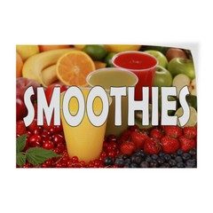 Decal Stickers Smoothies with Fruit Images Vinyl Store Sign Label