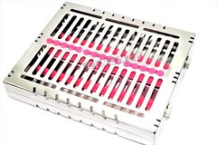 5 PINK GERMAN DENTAL AUTOCLAVE STERILIZATION CASSETTE RACKTRAY FOR 15 INSTRUMENT