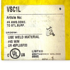 Erico Cadweld VSC1L Graphite Mold for Welding Cable to Steel VS #4 Concentric