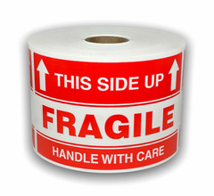 3X5,THIS SIDE UP/FRAGILE/HANDLE WITH CARE, 500 labels per roll, 1-12 Rolls