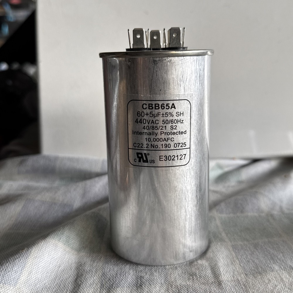 CBB65A 60+5 µF 440V Dual Run Capacitor HVAC AC Motor 60/5 MFD 50/60Hz