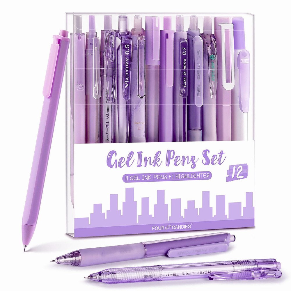 Four Candies Lavender 12 Count (Pack of 1), | 10 Black, 2 Purple