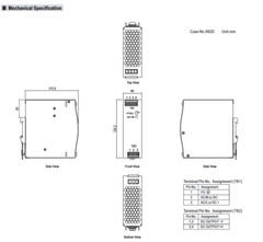 MEAN WELL EDR-120-24 Single Output DIN Rail CNC Power Supply 120W 24VDC 5A