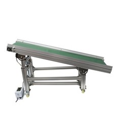 110V 59″×11.8″ Inclined Wall PVC Conveyor Belt Transport Machine Load 66-88Lbs