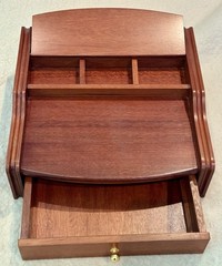 Vintage Ligna Furniture Wooden Desk Organizer with Drawer – Made in Indonesia