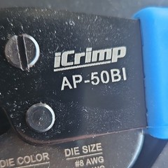 iCrimp AP-50BI Hand Crimper #2-#8AWG Blue Handles Red Blue Gray Brown Die