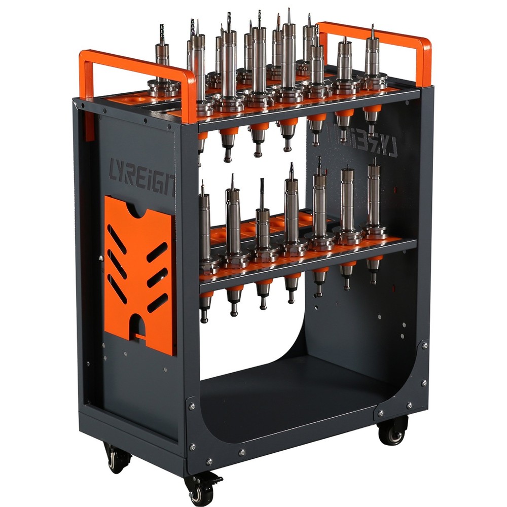 HSK63 Mobile CNC Tool Storage Cart, CNC Tool Holder Suitable for Factory Garage