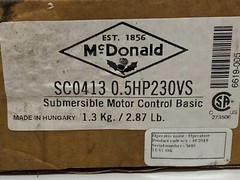 McDonald Submersible Motor Control Basic SC0413 0.5HP230VS NOS GB