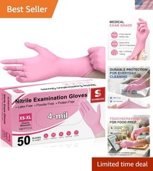 Cherry Blossom Medical-Grade Nitrile Exam Gloves, X-Large, 50 Count, Powder-Free