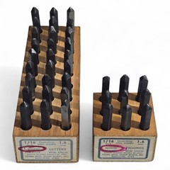 Vintage YOUNG BROS 1/16” REVERSED Steel Stamp Set Letters & Numbers (A-Z & 0-9)