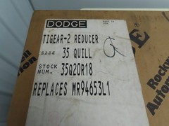 Dodge Tigear Gear Reducer 20:1 Ratio 1 1/8″In 1.5″Out 1750 RPM 87.5 Out 35Q20R18