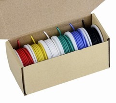 Flexible 24 Gauge Silicone Wire – 6 Color 30ft Length, 300V Tinned Copper