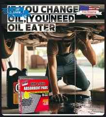 6 Pack Oil Eater Universal Absorbent Pads 15×18 Inch for Spills and Leaks