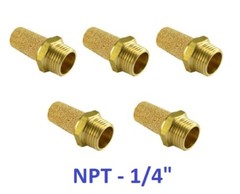 Brass Silencer Connector 1/4″ NPT Pneumatic Exhaust Muffler Filter 5 Pieces