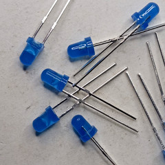 Lot of 3mm Blue Diffused LEDs Dome Lens Bulk