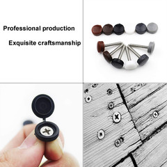 50 pcs Plastic Hinged Screw Cover Caps Washer Flip Tops (Black)