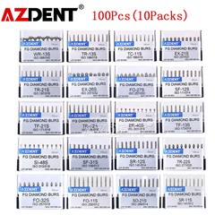 100Pcs AZDENT Dental Diamond Burs Polishing FG Burs for High Speed Handpiece