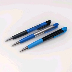 100 Misprint Rubber Grip Click Pens MARDI GRAS Hub Pen Bulk Lot SHADES OF BLUE
